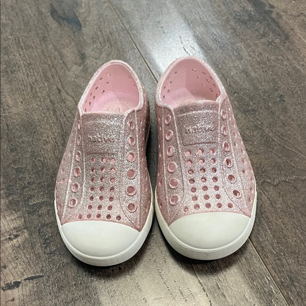 Pink Glitter toddler native slip on shoes